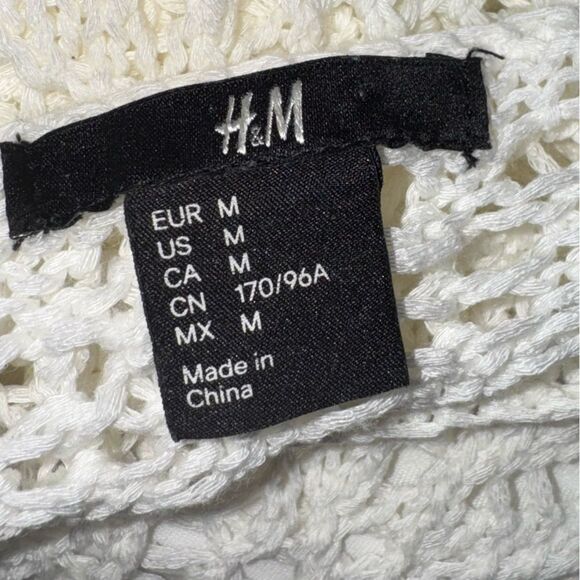 H&M Off-White Crocheted Cotton Dress with Liner – sz M EUC - Picture 9 of 17